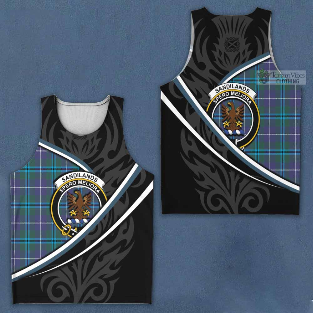 Sandilands Tartan Family Crest Men Tank Top Celtic Scottish Thistle Floral - Tartan Vibes Clothing