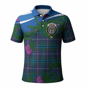 Sandilands Tartan Family Crest Polo Shirt Thistle in Minimalism