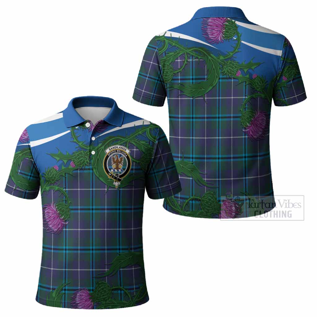 Sandilands Tartan Family Crest Polo Shirt Thistle in Minimalism