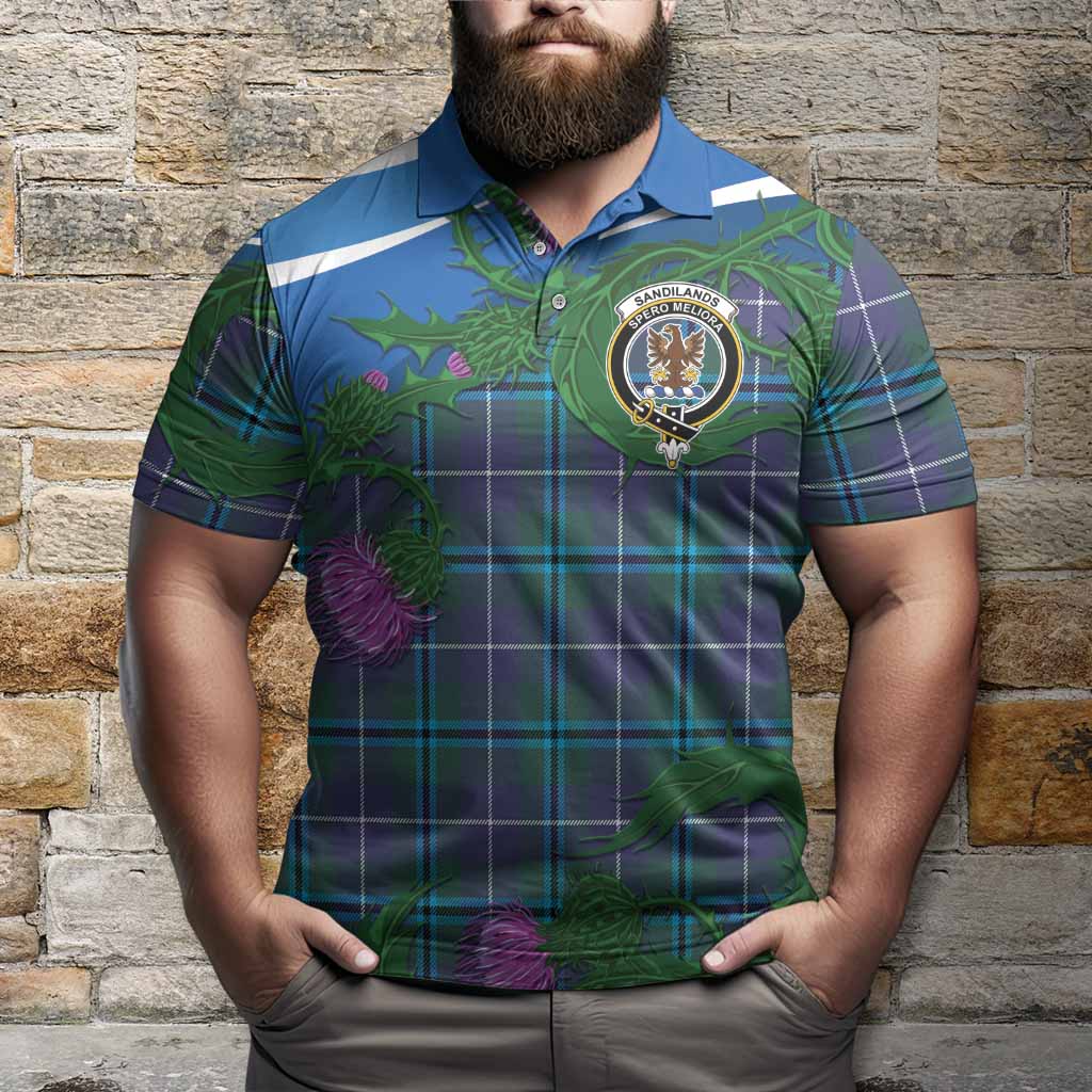 Sandilands Tartan Family Crest Polo Shirt Thistle in Minimalism