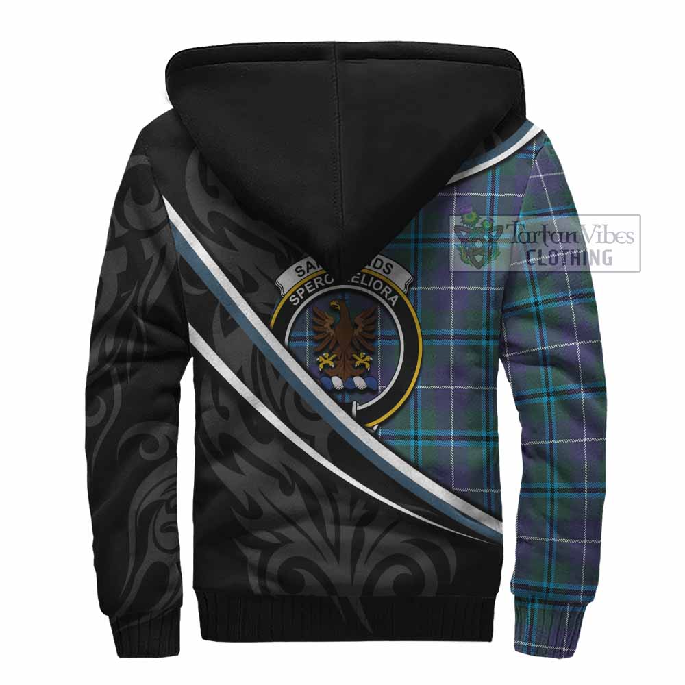 Sandilands Tartan Family Crest Sherpa Hoodie Celtic Scottish Thistle Floral - Tartan Vibes Clothing