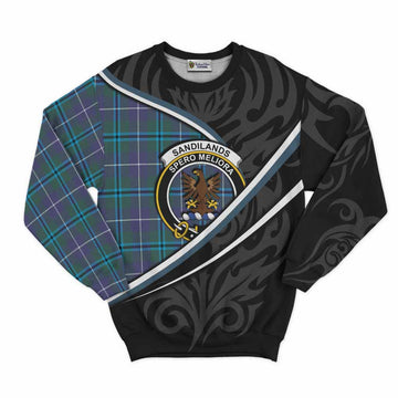 Sandilands Tartan Family Crest Sweatshirt Celtic Scottish Thistle Floral