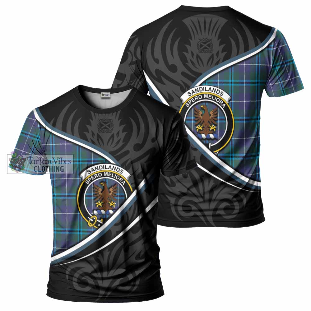 Sandilands Tartan Family Crest T-shirt Celtic Scottish Thistle Floral - Tartan Vibes Clothing