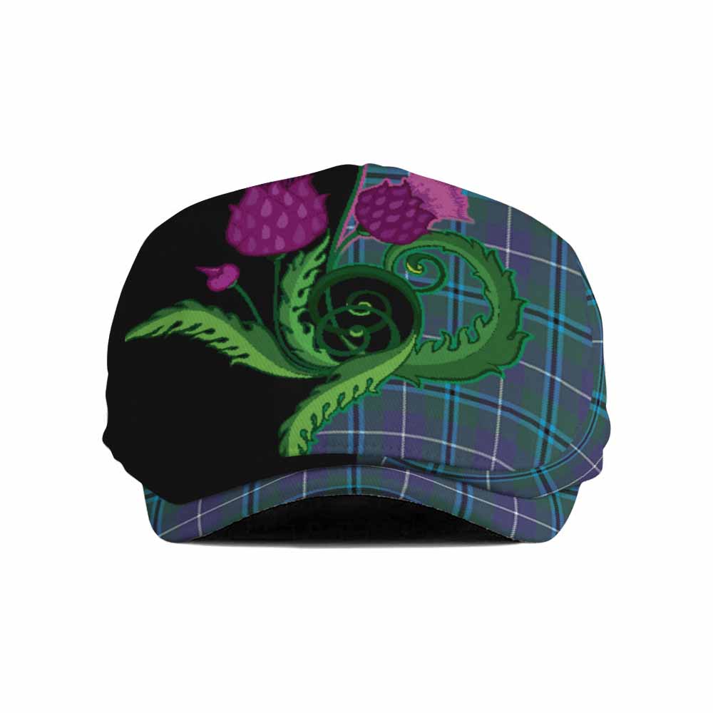 Sandilands Tartan Flat Cap, Jeff Cap Traditional Scottish Thistle