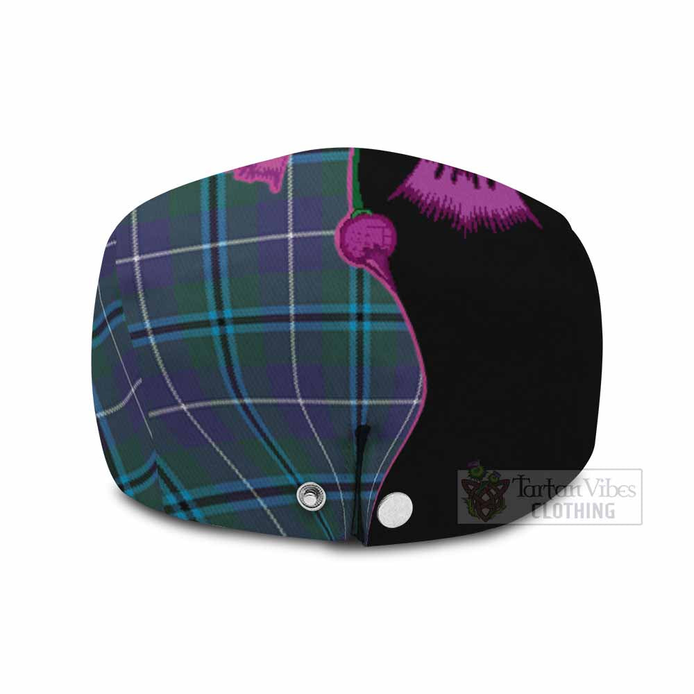 Sandilands Tartan Flat Cap, Jeff Cap Traditional Scottish Thistle