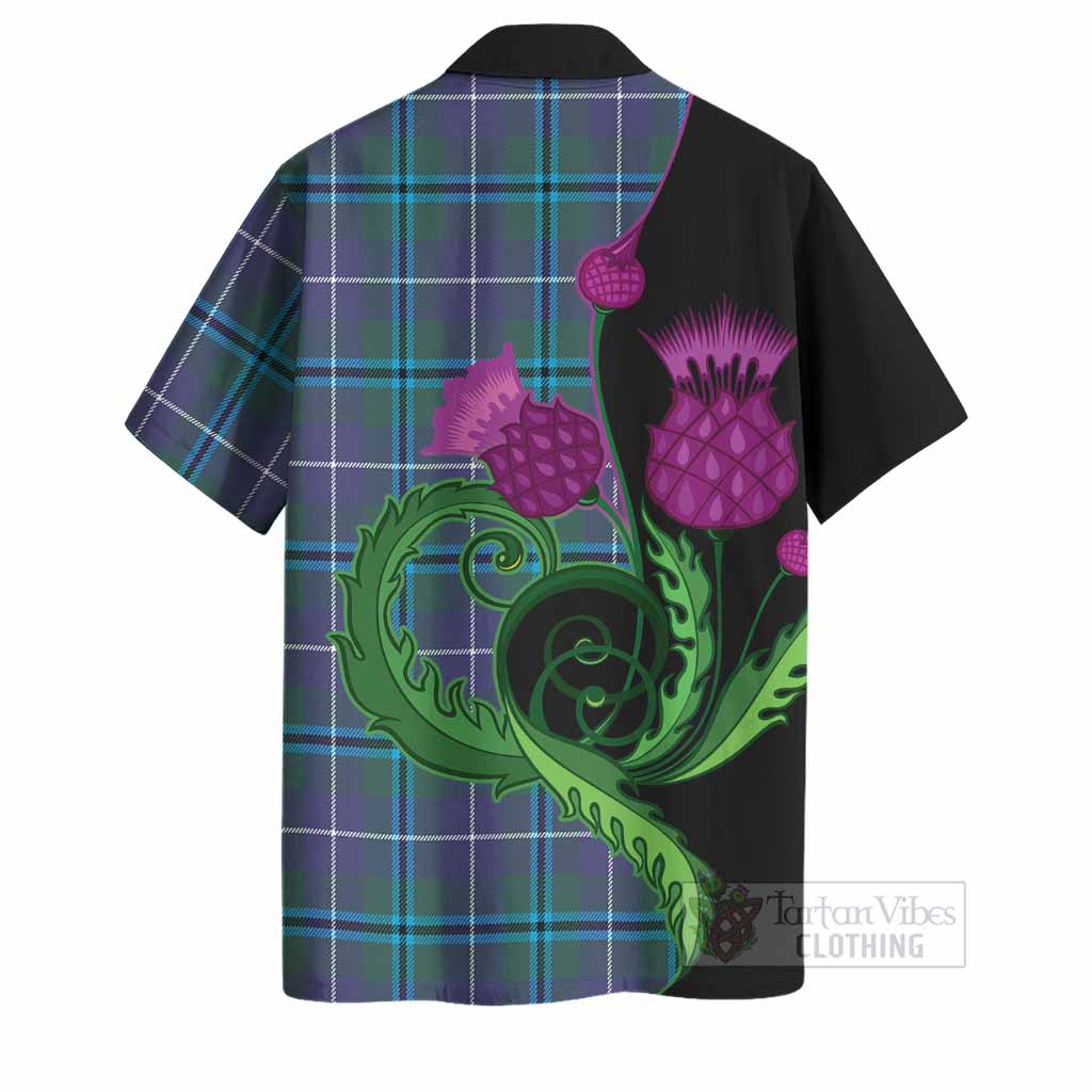 Sandilands Tartan Hawaiian Shirt Traditional Scottish Thistle