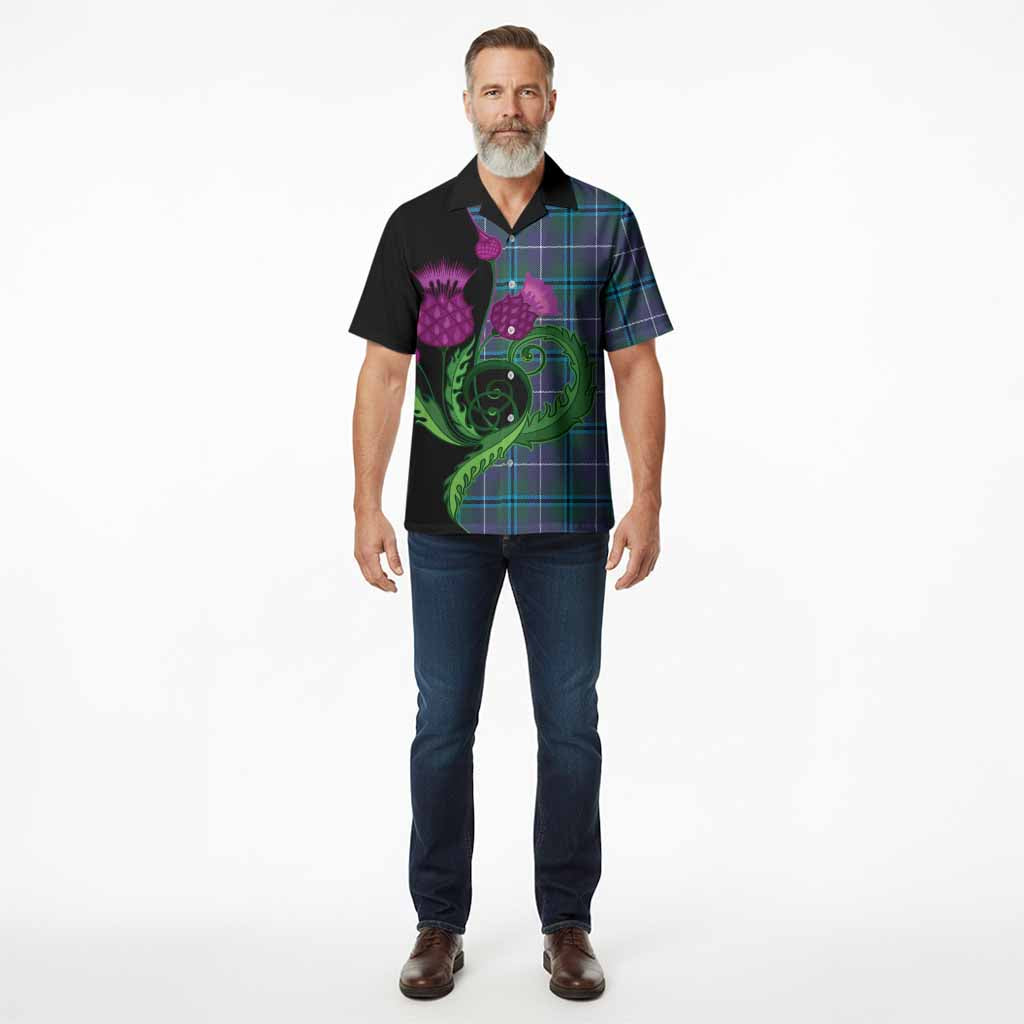 Sandilands Tartan Hawaiian Shirt Traditional Scottish Thistle