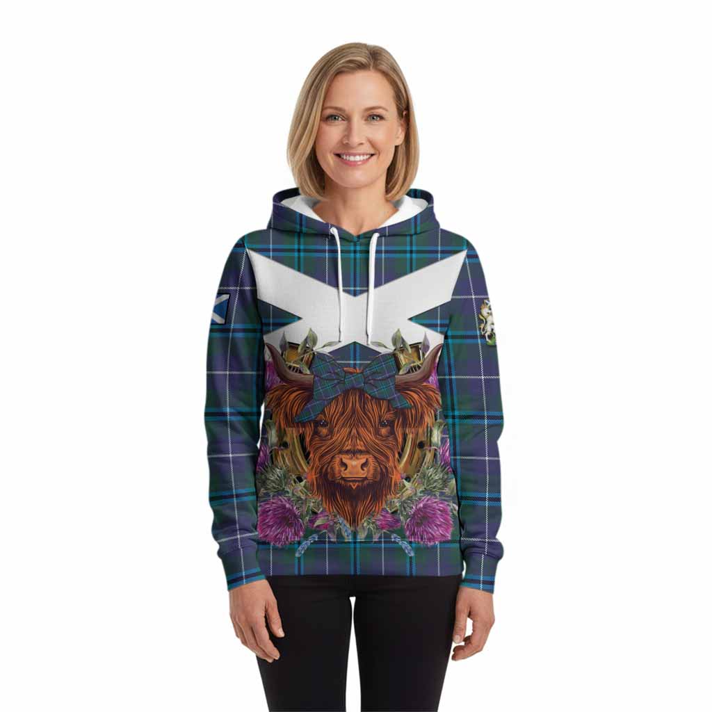 Sandilands Tartan Hoodie Scottish Thistle Heilan Coo
