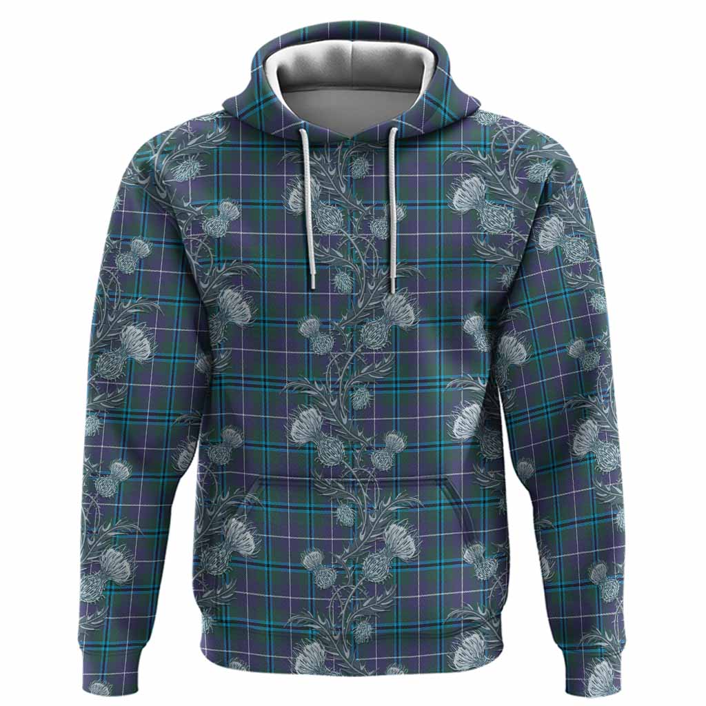 Sandilands Tartan Hoodie Seamless Scottish Thistle Flowers