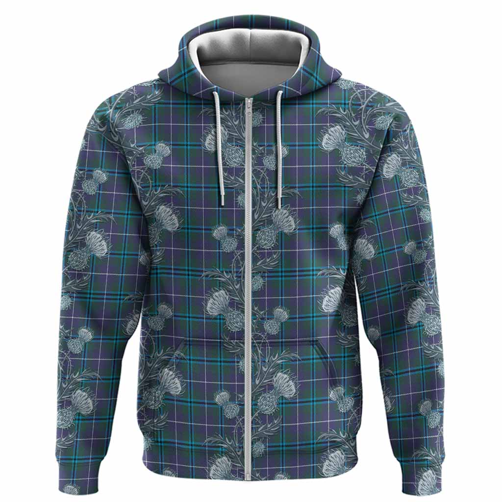 Sandilands Tartan Hoodie Seamless Scottish Thistle Flowers