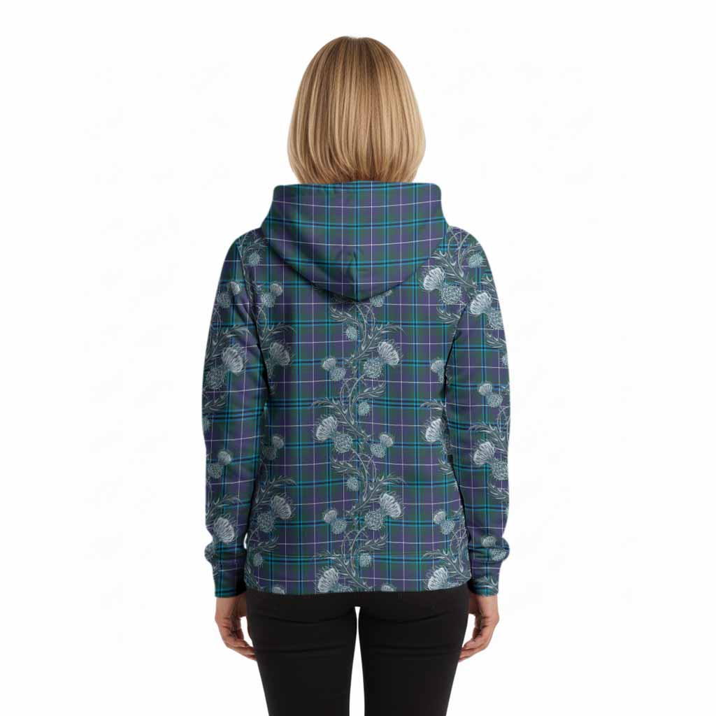 Sandilands Tartan Hoodie Seamless Scottish Thistle Flowers