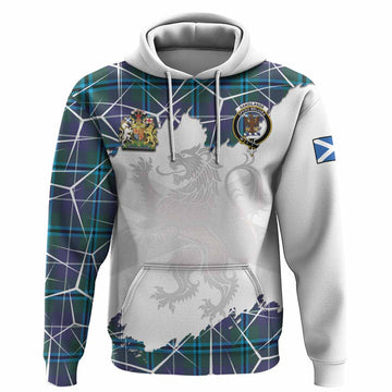 Sandilands Tartan Hoodie with Family Crest and Lion Rampant Grunge Style