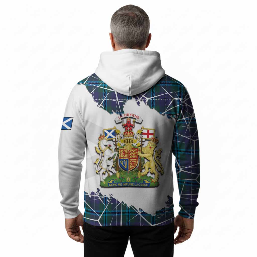 Sandilands Tartan Hoodie with Family Crest and Lion Rampant Grunge Style