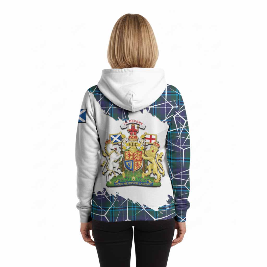 Sandilands Tartan Hoodie with Family Crest and Lion Rampant Grunge Style