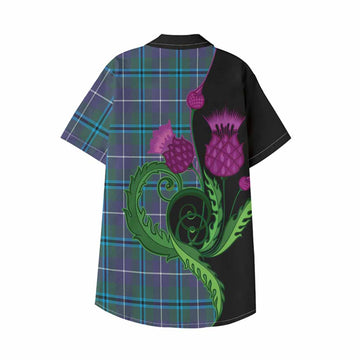 Sandilands Tartan Kid Hawaiian Shirt Traditional Scottish Thistle