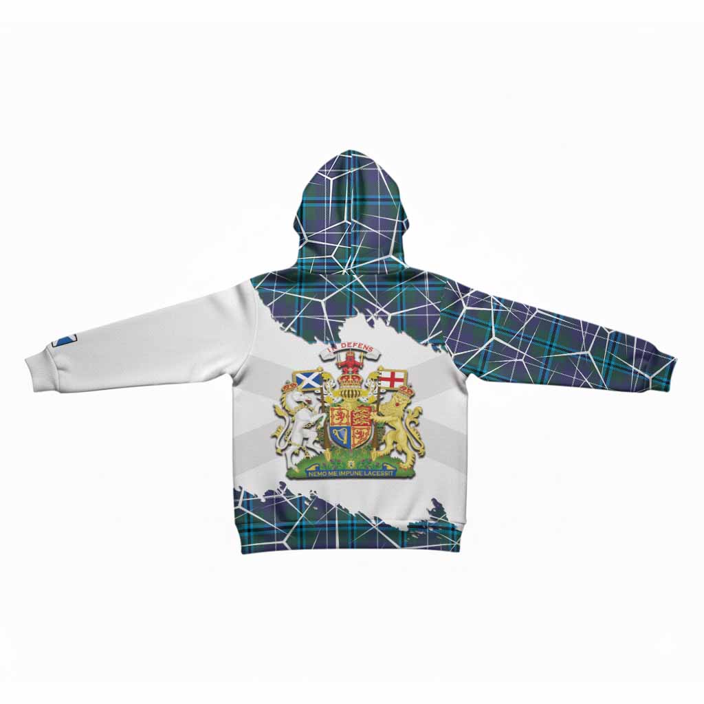 Sandilands Tartan Kid Hoodie with Family Crest and Lion Rampant Grunge Style