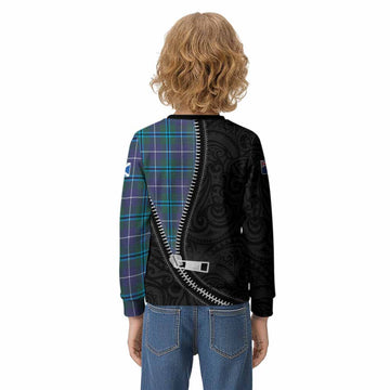Sandilands Tartan Kid Knitted Sweatshirt New Zealand Pattern Unique Zipper Stylized
