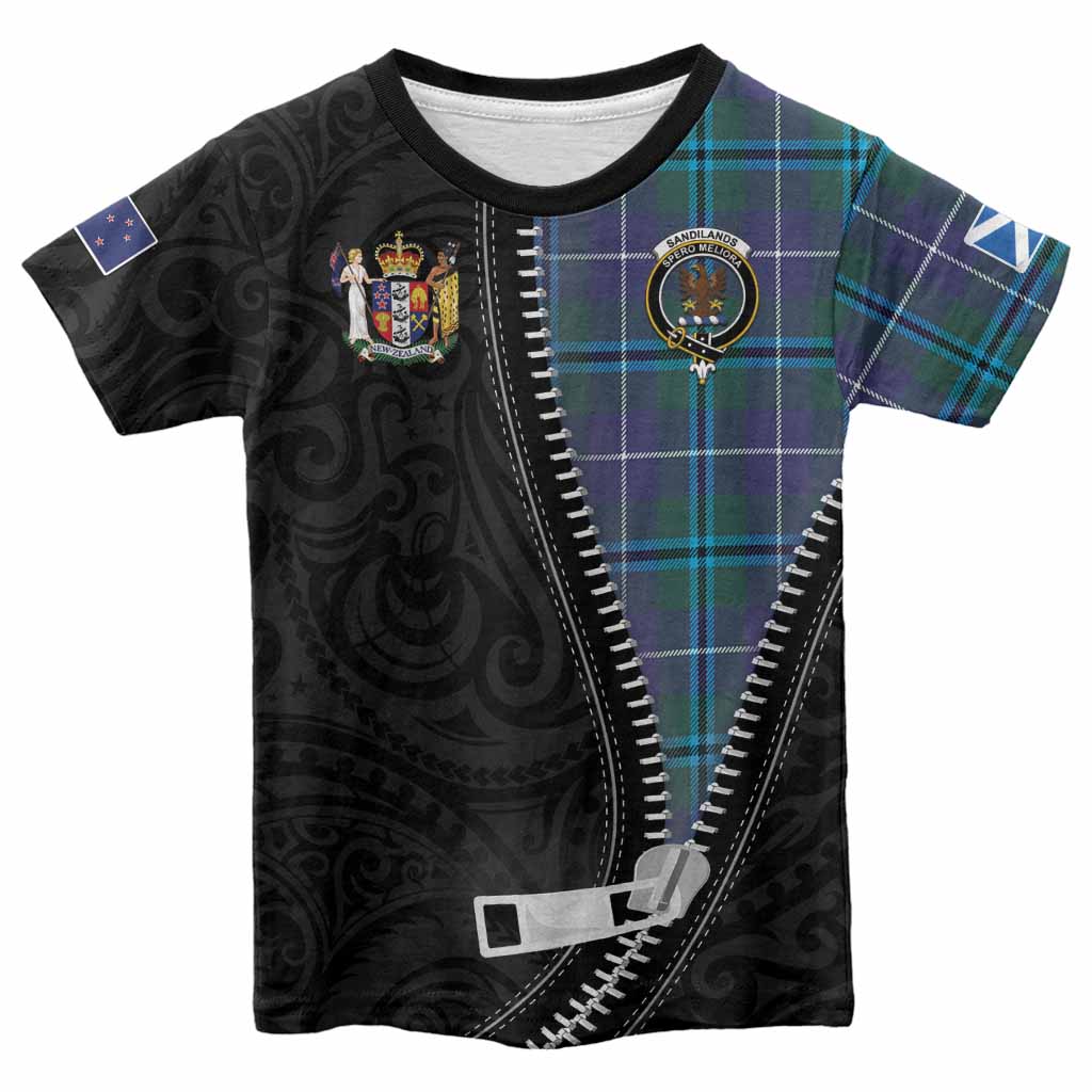 Sandilands Tartan Kid T-shirt New Zealand Pattern Unique Zipper Stylized
