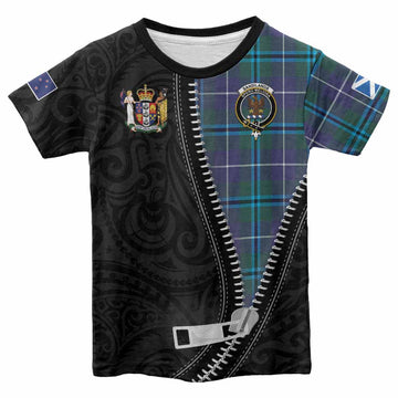 Sandilands Tartan Kid T-shirt New Zealand Pattern Unique Zipper Stylized