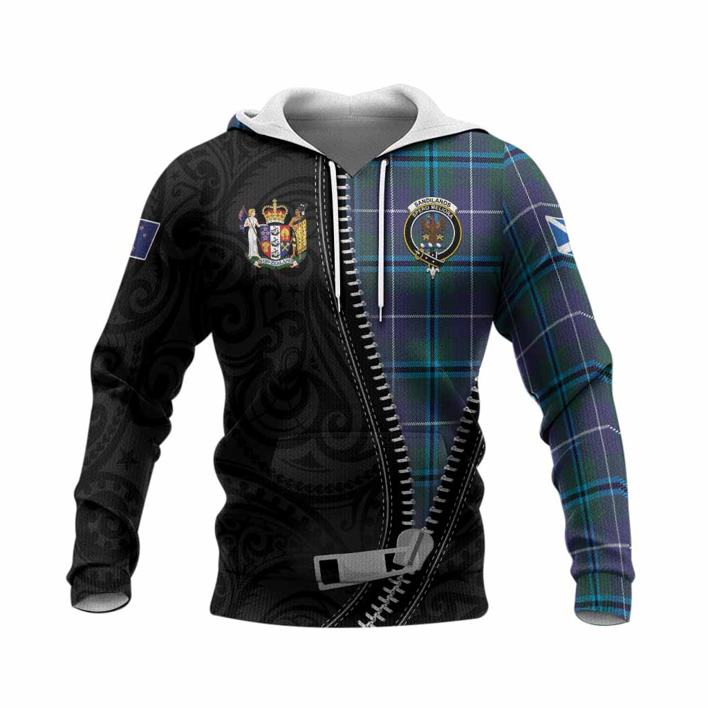 Sandilands Tartan Knitted Hoodie New Zealand Pattern Unique Zipper Stylized