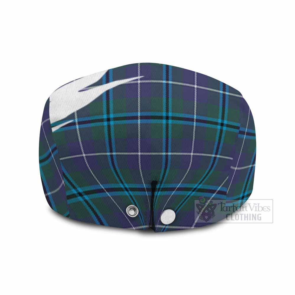 Sandilands Tartan Loch Ness Monster Scottish Heritage Art Flat Cap, Jeff Cap