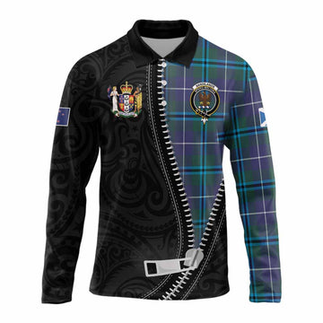 Sandilands Tartan Long Sleeve Polo Shirt New Zealand Pattern Unique Zipper Stylized