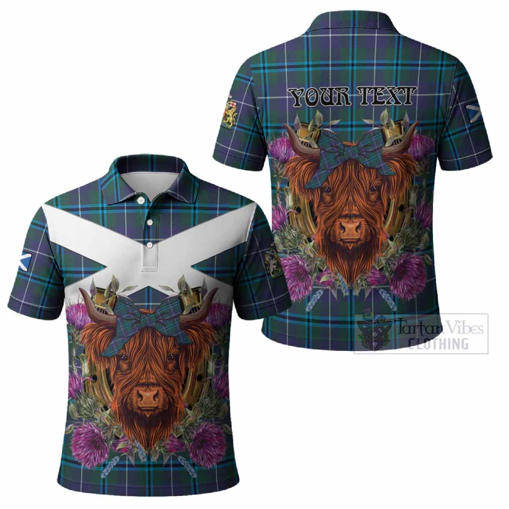 Sandilands Tartan Polo Shirt Scottish Thistle Heilan Coo