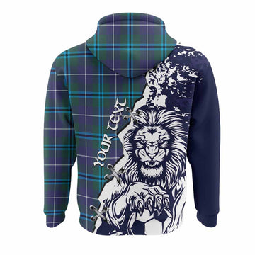 Sandilands Tartan Scottish Hoodie Angry Lion With Soccer Ball Style