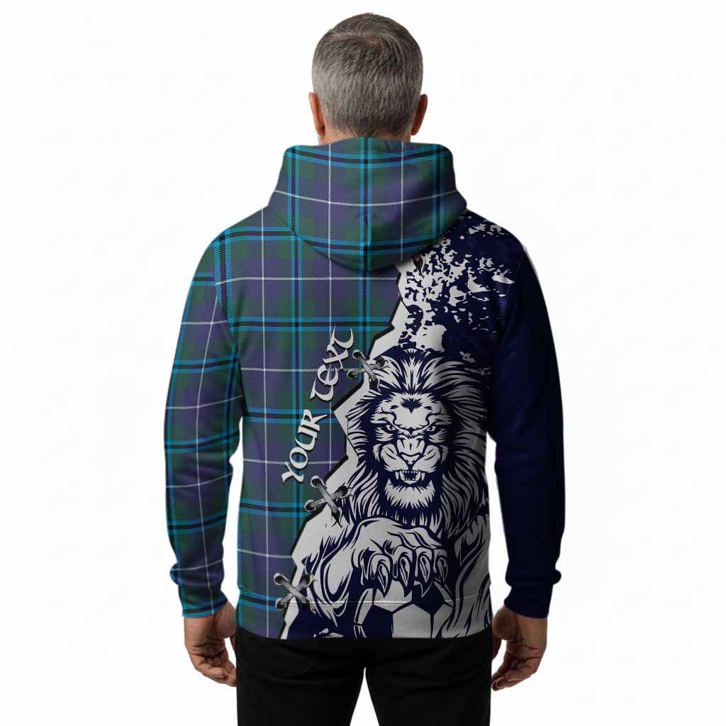 Sandilands Tartan Scottish Hoodie Angry Lion With Soccer Ball Style