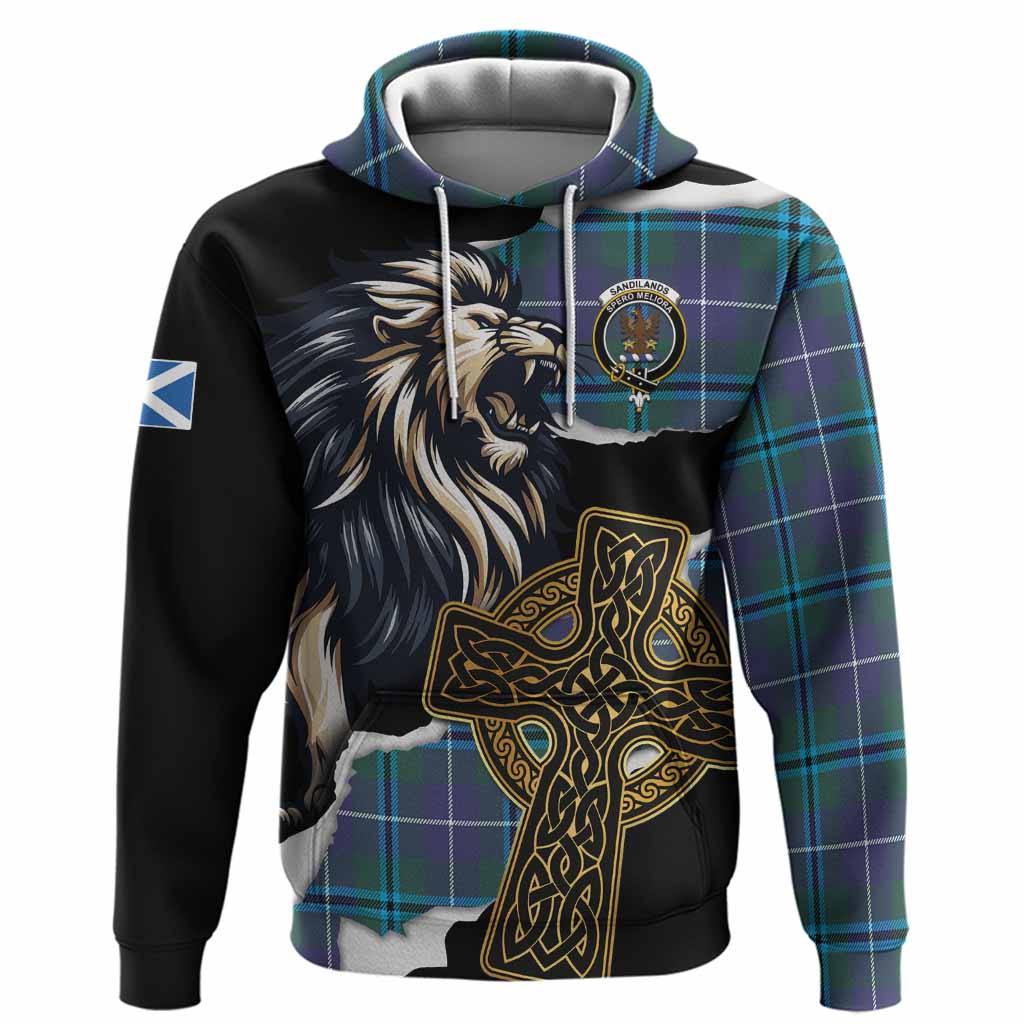 Sandilands Tartan Scottish Hoodie Lion Celtic Heritage
