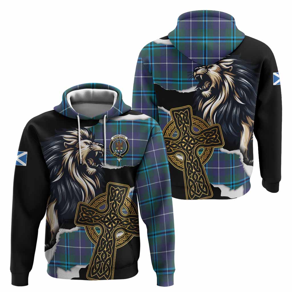 Sandilands Tartan Scottish Hoodie Lion Celtic Heritage