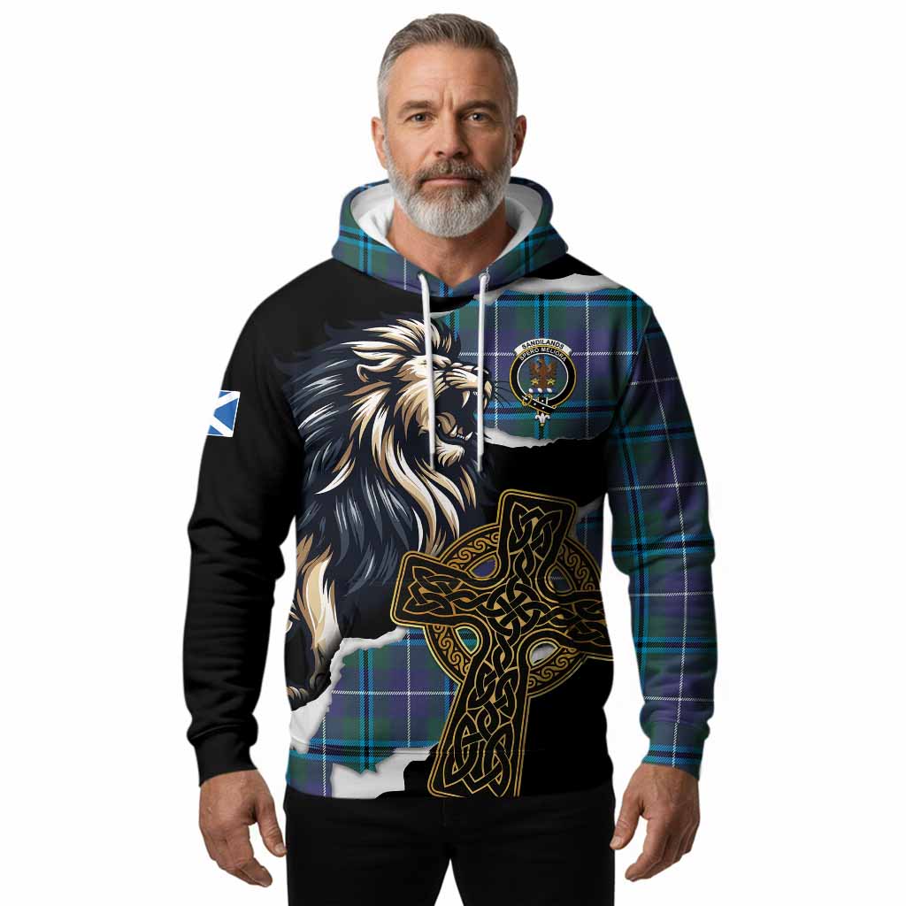 Sandilands Tartan Scottish Hoodie Lion Celtic Heritage