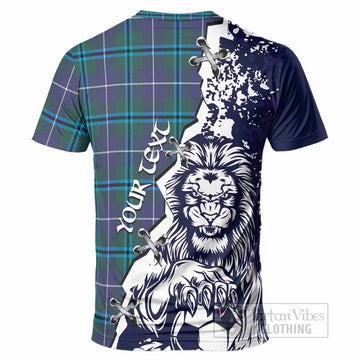 Sandilands Tartan Scottish T-Shirt Angry Lion With Soccer Ball Style
