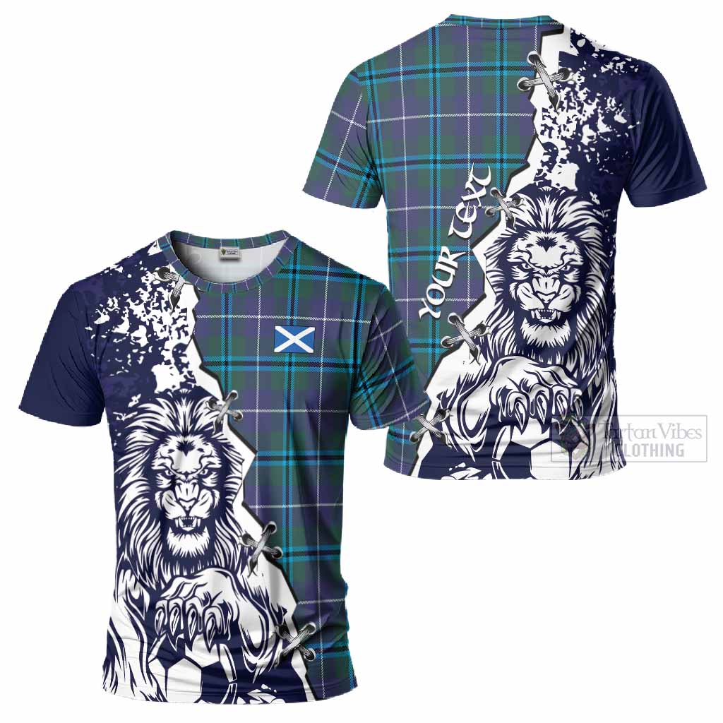 Sandilands Tartan Scottish T-Shirt Angry Lion With Soccer Ball Style