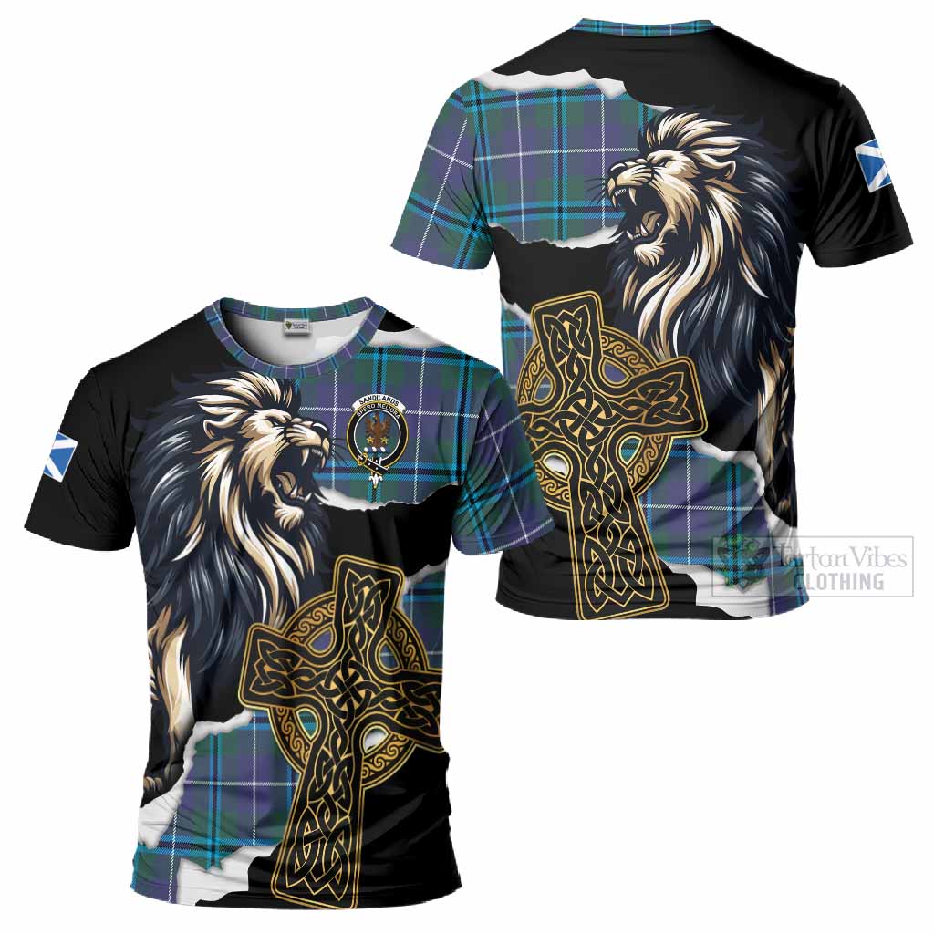 Sandilands Tartan Scottish T-Shirt Lion Celtic Heritage