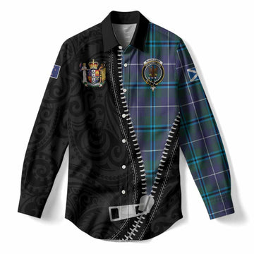 Sandilands Tartan Women Casual Shirt New Zealand Pattern Unique Zipper Stylized