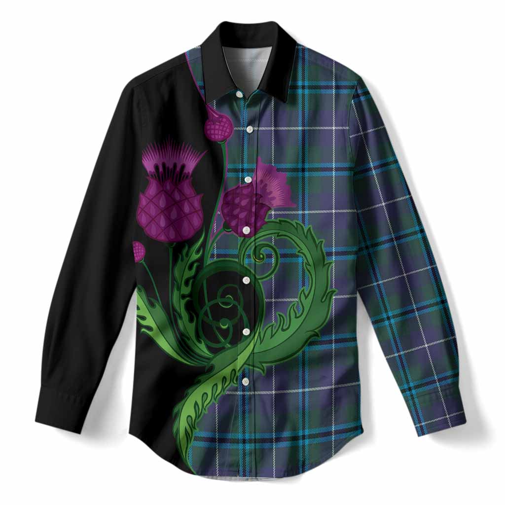 Sandilands Tartan Women Casual Shirt Traditional Scottish Thistle