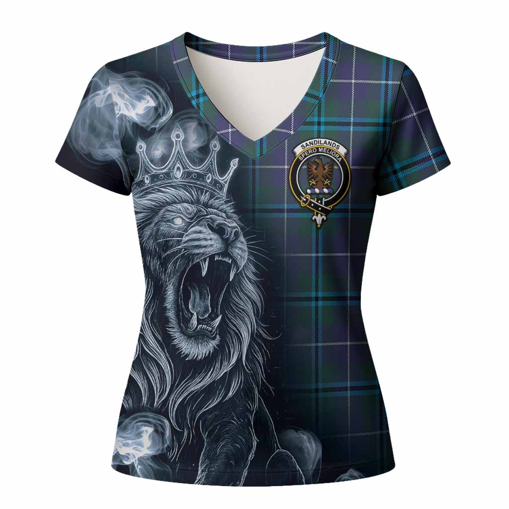 Sandilands Tartan Women T shirt Roaring Lion Heritage