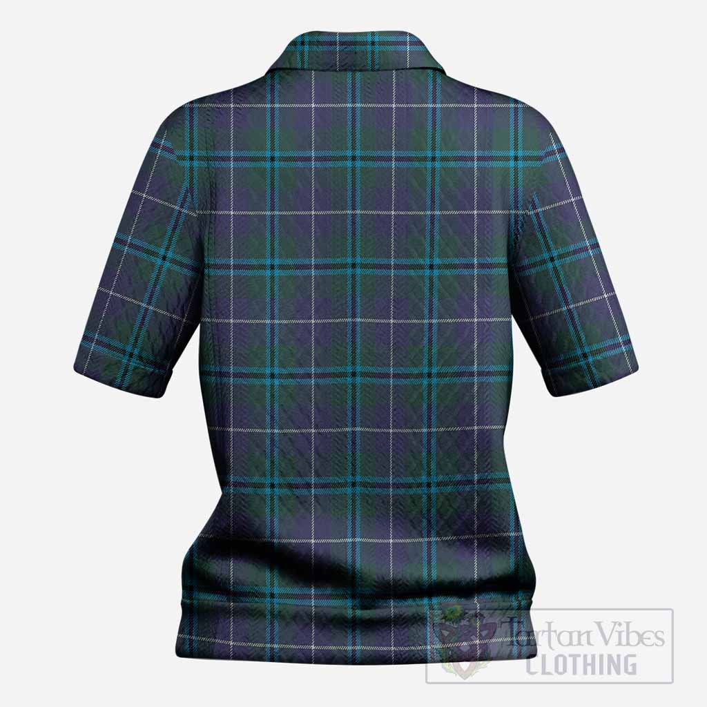 Sandilands Tartan Women’s Polo Sweater Top with Family Crest