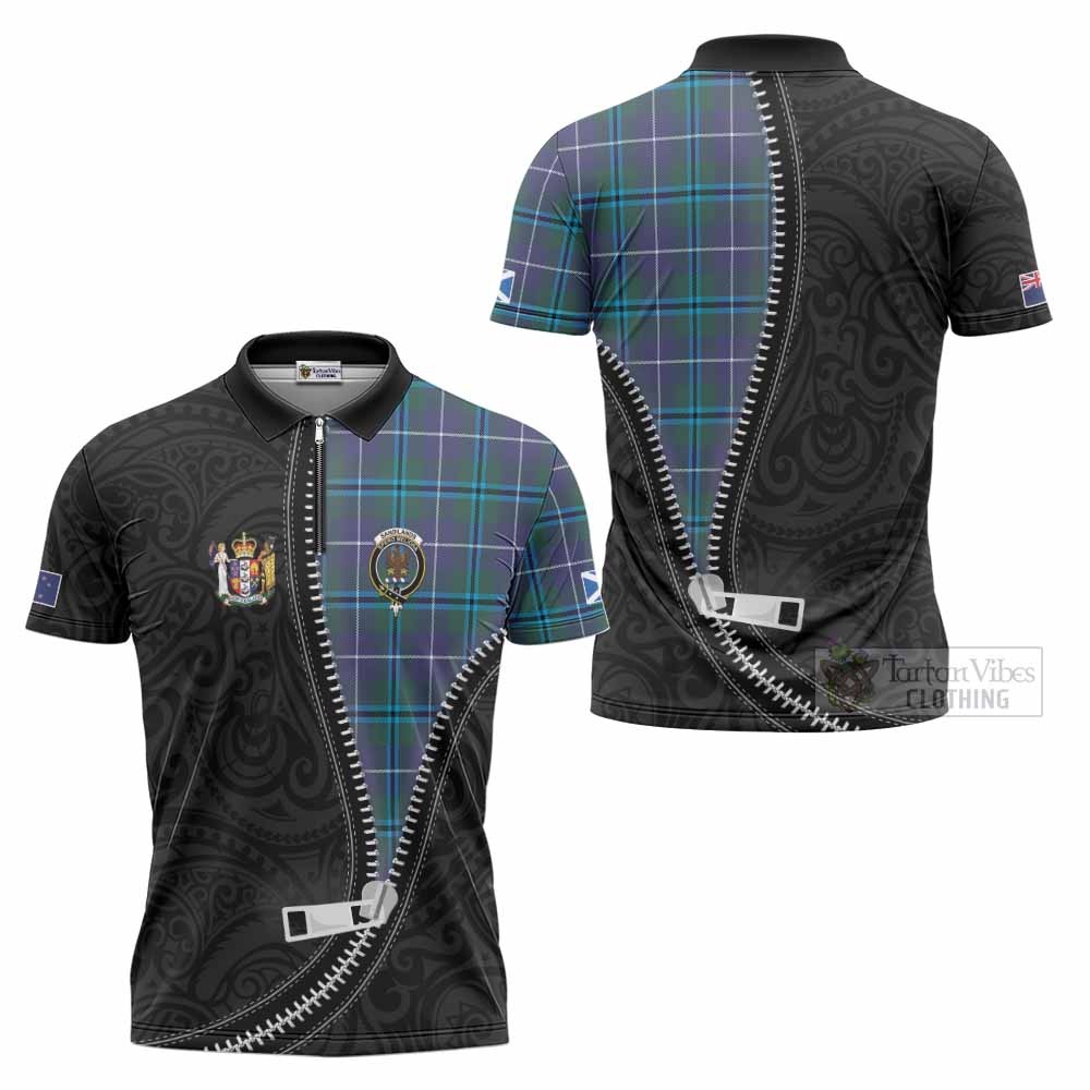 Sandilands Tartan Zipper Polo Shirt New Zealand Pattern Unique Zipper Stylized
