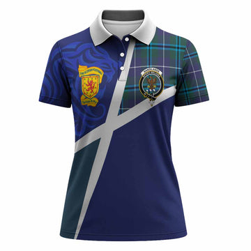 Sandilands The Scottish Football Crest Women Polo Shirt Lion-Tartan Army