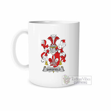 Tartan Vibes Clothing Sarsfield Irish Clan Coat of Arms Ceramic Mug