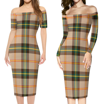 Saskatchewan Province Canada Tartan Off Shoulder Lady Dress