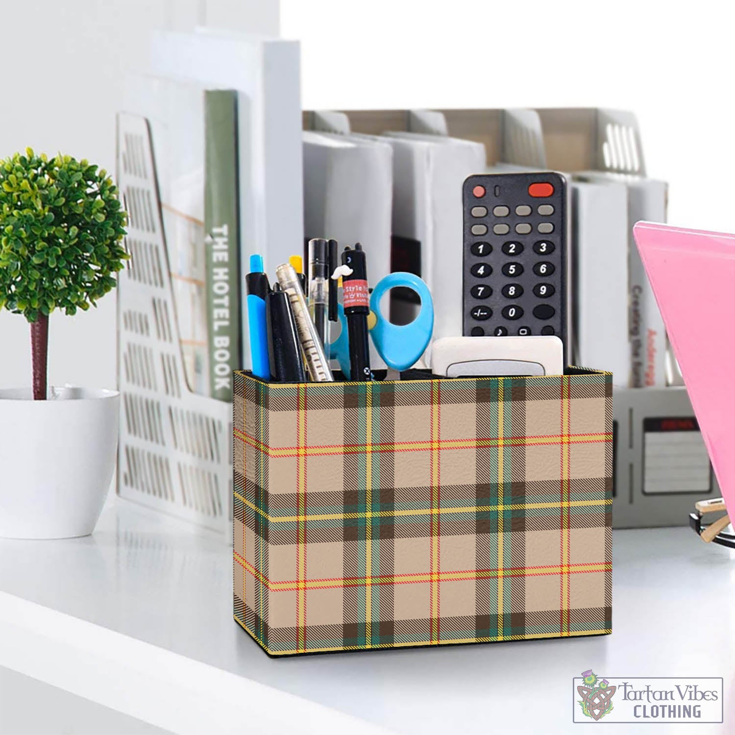Saskatchewan Province Canada Tartan Pen Holder One Size 5.9"(L)*2.7"(W)*4.3"(H) - Tartan Vibes Clothing