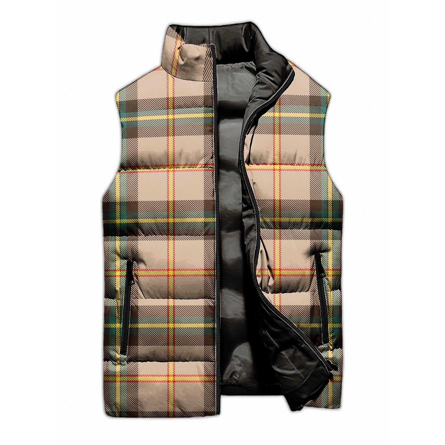 Saskatchewan Province Canada Tartan Sleeveless Puffer Jacket - Tartanvibesclothing