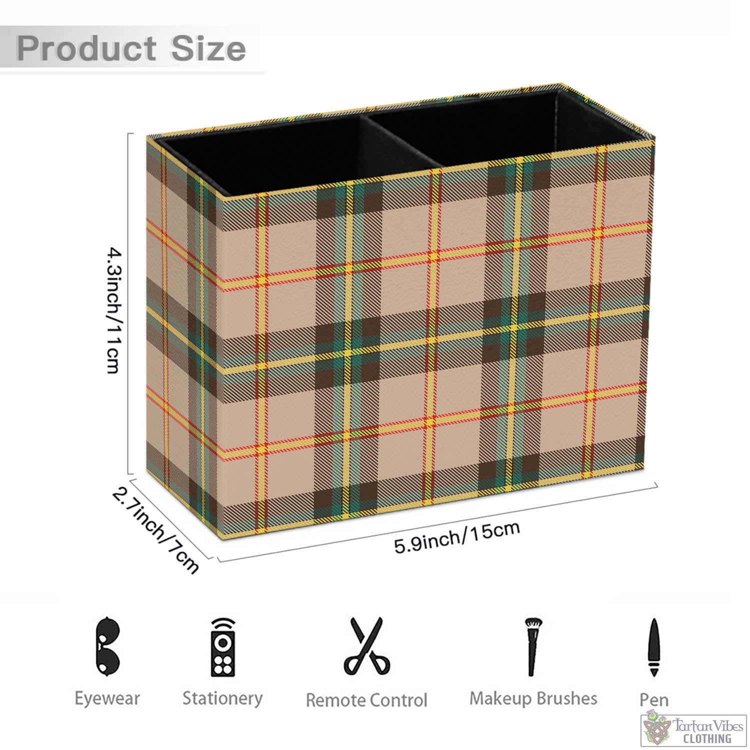 Saskatchewan Province Canada Tartan Pen Holder - Tartan Vibes Clothing