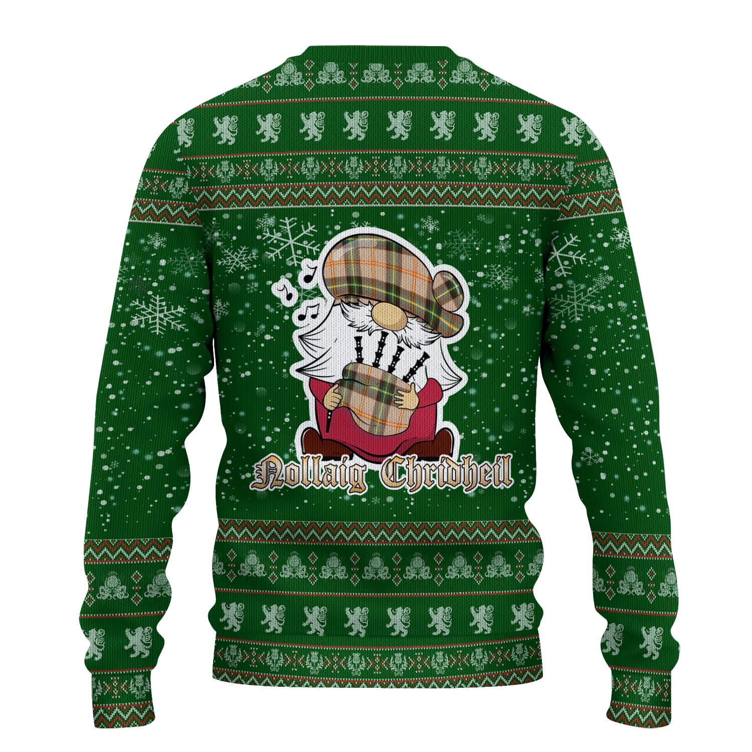 Saskatchewan Province Canada Clan Christmas Family Knitted Sweater with Funny Gnome Playing Bagpipes - Tartanvibesclothing
