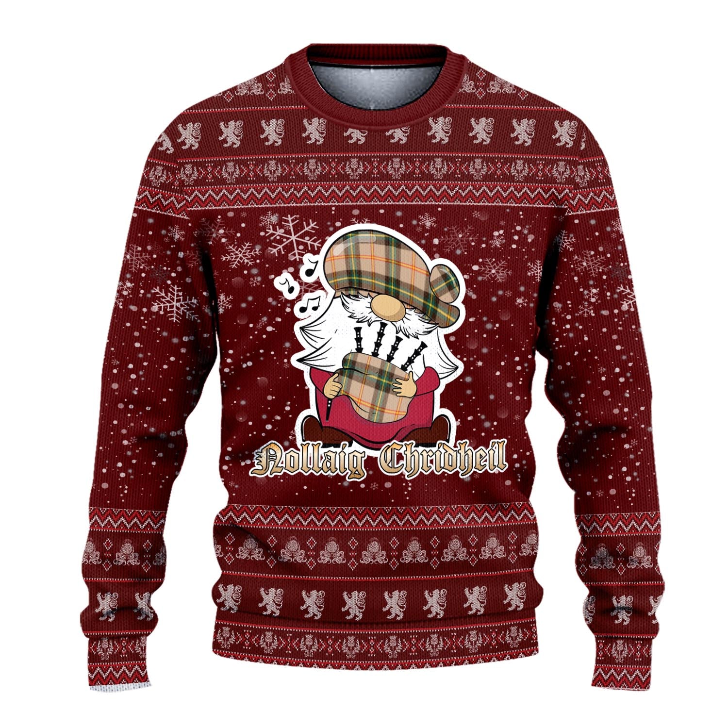 Saskatchewan Province Canada Clan Christmas Family Knitted Sweater with Funny Gnome Playing Bagpipes - Tartanvibesclothing