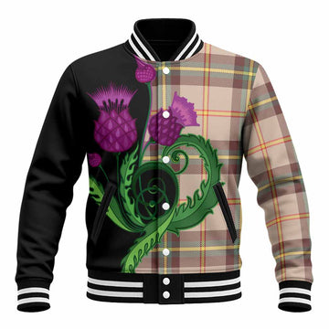 Saskatchewan Province Canada Tartan Baseball Jacket Traditional Scottish Thistle