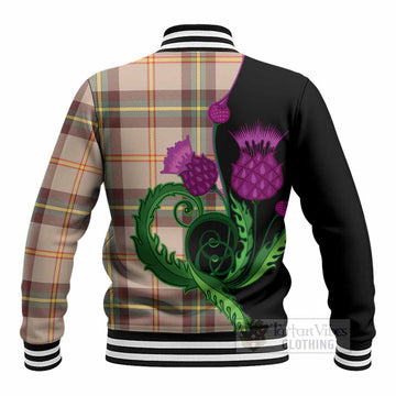 Saskatchewan Province Canada Tartan Baseball Jacket Traditional Scottish Thistle